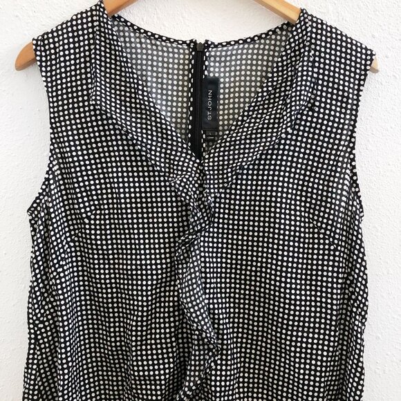 ST. JOHN Sleeveless  V-Neck Silk Blend Blouse Small Large - Picture 5 of 10